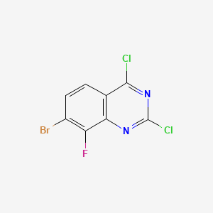 Chemical structure of 7-Bromo-2,4-dichloro-8-fluoroquinazoline