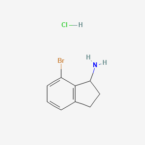 Chemical structure of 7-Bromo-2,3-dihydro-1H-inden-1-amine hydrochloride