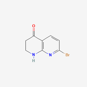 Chemical structure of 7-Bromo-2,3-dihydro-1,8-naphthyridin-4(1H)-one