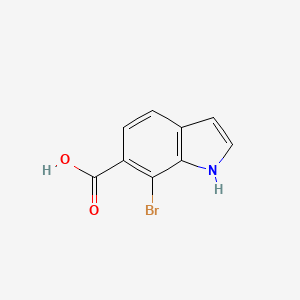 Chemical structure of 7-Bromo-1H-indole-6-carboxylic acid
