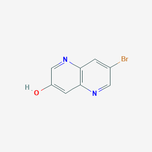 Chemical structure of 7-bromo-1,5-naphthyridin-3-ol