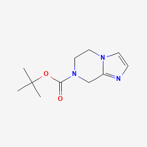 Chemical structure of 7-Boc-5,6,7,8-tetrahydroimidazo[1,2-a]pyrazine