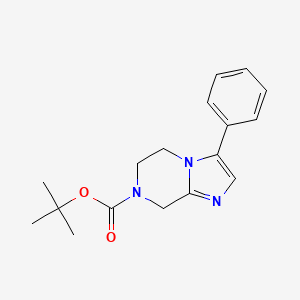 Chemical structure of 7-Boc-3-phenyl-5,6,7,8-tetrahydroimidazo[1,2-a]pyrazine