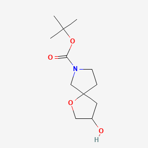 Chemical structure of 7-Boc-3-hydroxy-1-oxa-7-azaspiro[4.4]nonane