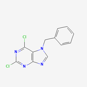Chemical structure of 7-benzyl-2,6-dichloro-7H-purine