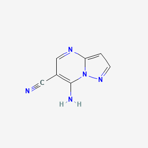 Chemical structure of 7-Aminopyrazolo[1,5-a]pyrimidine-6-carbonitrile