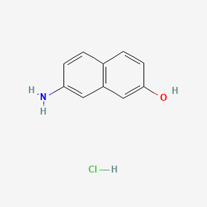 Chemical structure of 2-Naphthol, 7-amino-, hydrochloride