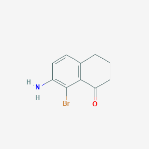 Chemical structure of 7-Amino-8-bromo-3,4-dihydronaphthalen-1(2H)-one