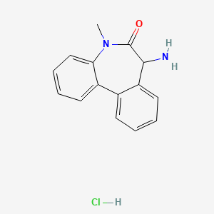 Chemical structure of 7-Amino-5-methyl-5H-dibenzo[b,d]azepin-6(7H)-one hydrochloride