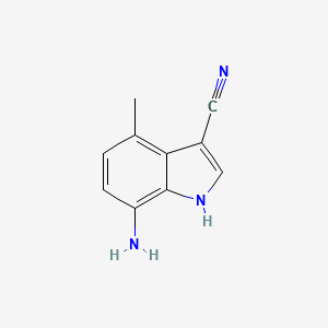 Chemical structure of 7-Amino-4-methyl-1H-indole-3-carbonitrile