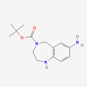 Chemical structure of 7-AMINO-4-BOC-2,3,4,5-TETRAHYDRO-1H-BENZO[E][1,4]DIAZEPINE