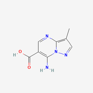 Chemical structure of 7-Amino-3-methylpyrazolo[1,5-a]pyrimidine-6-carboxylic acid