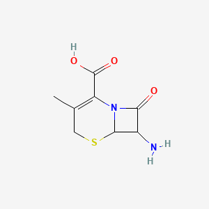 Chemical structure of 7-Amino-3-methyl-8-oxo-5-thia-1-azabicyclo[4.2.0]oct-2-ene-2-carboxylic acid