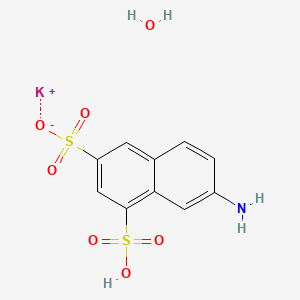 Chemical structure of Monopotassium 7-amino-1,3-naphthalenedisulfonate hydrate