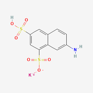 Chemical structure of 7-Amino-1,3-naphthalenedisulfonic Acid Monopotassium Salt Hydrate