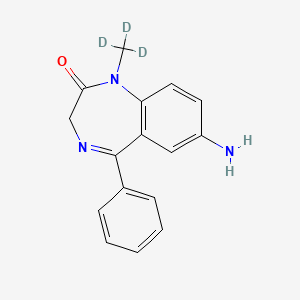 Chemical structure of 7-Amino Nimetazepam-d3