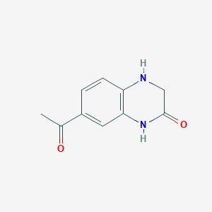 Chemical structure of 7-Acetyl-3,4-dihydroquinoxalin-2(1H)-one