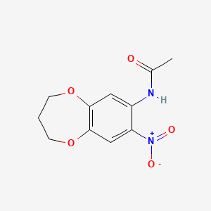 Chemical structure of 7-Acetamido-8-nitro-3,4-Dihydro-2H-1,5-benzodioxepine