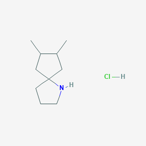 Chemical structure of 7,8-dimethyl-1-azaspiro[4.4]nonane hydrochloride