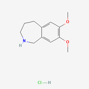 Chemical structure of 7,8-Dimethoxy-2,3,4,5-tetrahydro-1H-benzo[c]azepine hydrochloride