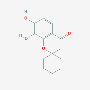 Chemical structure of 7,8-dihydroxyspiro[chromene-2,1'-cyclohexan]-4(3H)-one