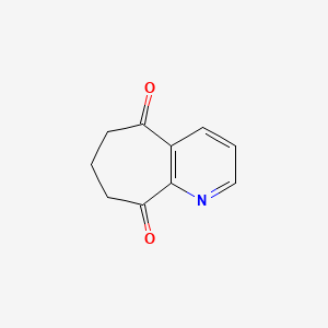 Chemical structure of 5H,6H,7H,8H,9H-cyclohepta[b]pyridine-5,9-dione