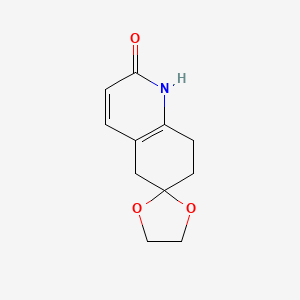 Chemical structure of 7,8-dihydro-1H-spiro[[1,3]dioxolane-2,6-quinolin]-2(5H)-one