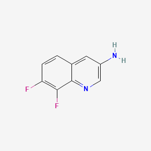 Chemical structure of 7,8-Difluoroquinolin-3-amine