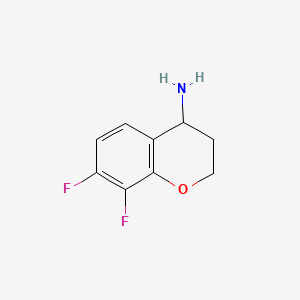 Chemical structure of 7,8-Difluorochroman-4-amine