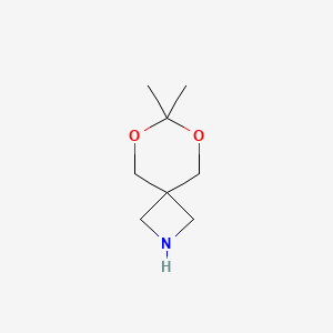 Chemical structure of 7,7-dimethyl-6,8-dioxa-2-azaspiro[3.5]nonane