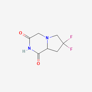 Chemical structure of 7,7-Difluorotetrahydropyrrolo[1,2-a]pyrazine-1,3(2H,4H)-dione