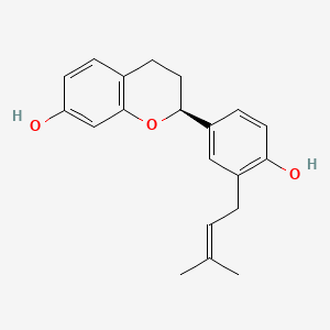 Chemical structure of 7,4'-Dihydroxy-3'-prenylflavan