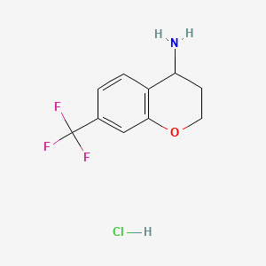 Chemical structure of 7-(Trifluoromethyl)chroman-4-amine hydrochloride
