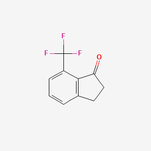 Chemical structure of 7-(Trifluoromethyl)-2,3-dihydro-1H-inden-1-one