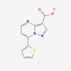Chemical structure of 7-(Thiophen-2-yl)pyrazolo[1,5-a]pyrimidine-3-carboxylic acid