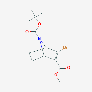 Chemical structure of 7-(tert-Butyl) 2-methyl 3-bromo-7-azabicyclo[2.2.1]hept-2-ene-2,7-dicarboxylate
