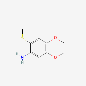 Chemical structure of 7-(Methylsulfanyl)-2,3-dihydro-1,4-benzodioxin-6-amine