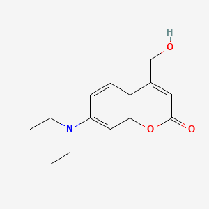 Chemical structure of 7-(Diethylamino)-4-(hydroxymethyl)coumarin