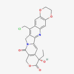 Chemical structure of 7-(Chloromethyl)-10,11-(ethylenedioxy)-(20S)-camptothecin