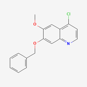 Chemical structure of 7-(benzyloxy)-4-chloro-6-methoxyquinoline