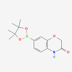 Chemical structure of 7-(4,4,5,5-Tetramethyl-1,3,2-dioxaborolan-2-yl)-2H-benzo[b][1,4]oxazin-3(4H)-one