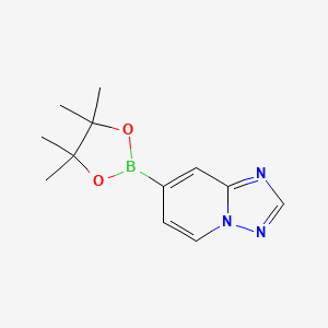 Chemical structure of 7-(4,4,5,5-Tetramethyl-1,3,2-dioxaborolan-2-yl)-[1,2,4]triazolo[1,5-a]pyridine