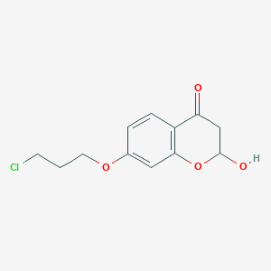 Chemical structure of 7-(3-Chloropropoxy)-2-hydroxychroman-4-one