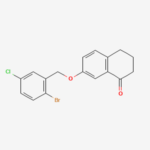 Chemical structure of 7-((2-Bromo-5-chlorobenzyl)oxy)-3,4-dihydronaphthalen-1(2H)-one