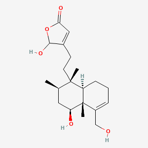 Chemical structure of 6α,16,18-Trihydroxycleroda-3,13-dien-15,16-olide