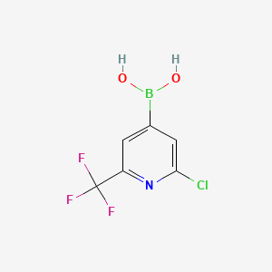 Chemical structure of 6-TrifluoroMethyl-2-chloropyridine-4-boronic acid