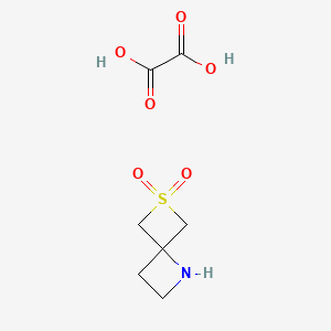 Chemical structure of 6-Thia-1-azaspiro[3.3]heptane 6,6-dioxide oxalate