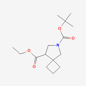 Chemical structure of 6-tert-butyl 8-ethyl 6-azaspiro[3.4]octane-6,8-dicarboxylate