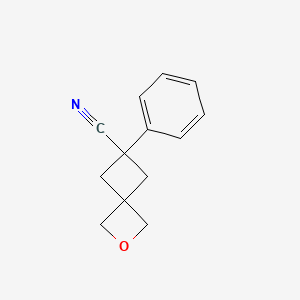 Chemical structure of 6-Phenyl-2-oxa-spiro[3.3]heptane-6-carbonitrile