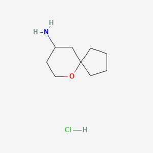 Chemical structure of 6-oxaspiro[4.5]dec-9-ylamine hydrochloride
